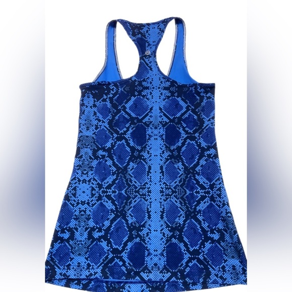 Lululemon Cool Racerback Casual Yoga Mini Ziggy Snake Pipe Sapphire Blue Tank 2 - Picture 3 of 3
